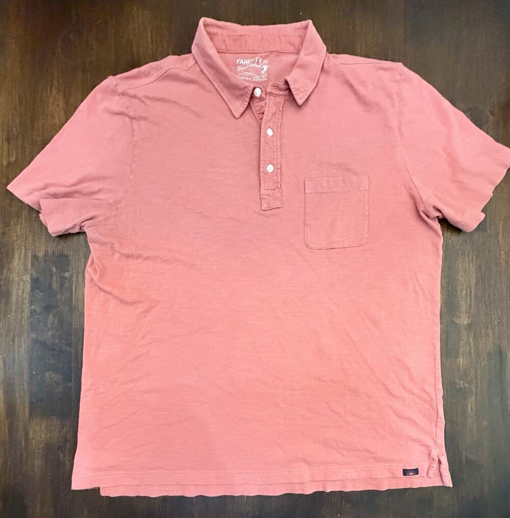 S-29 Faherty Sunwashed Organic Cotton Men's XL Nantucket Red Polo